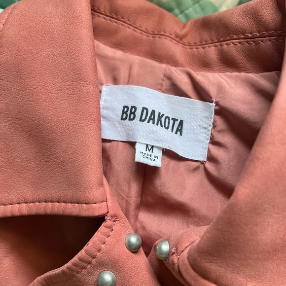 BB Dakota pink studded silver moto jacket medium - Picture 5 of 8